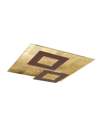 DALIA * PLAFÓN CUADRADO 24W+24W - ORO + CORTEN